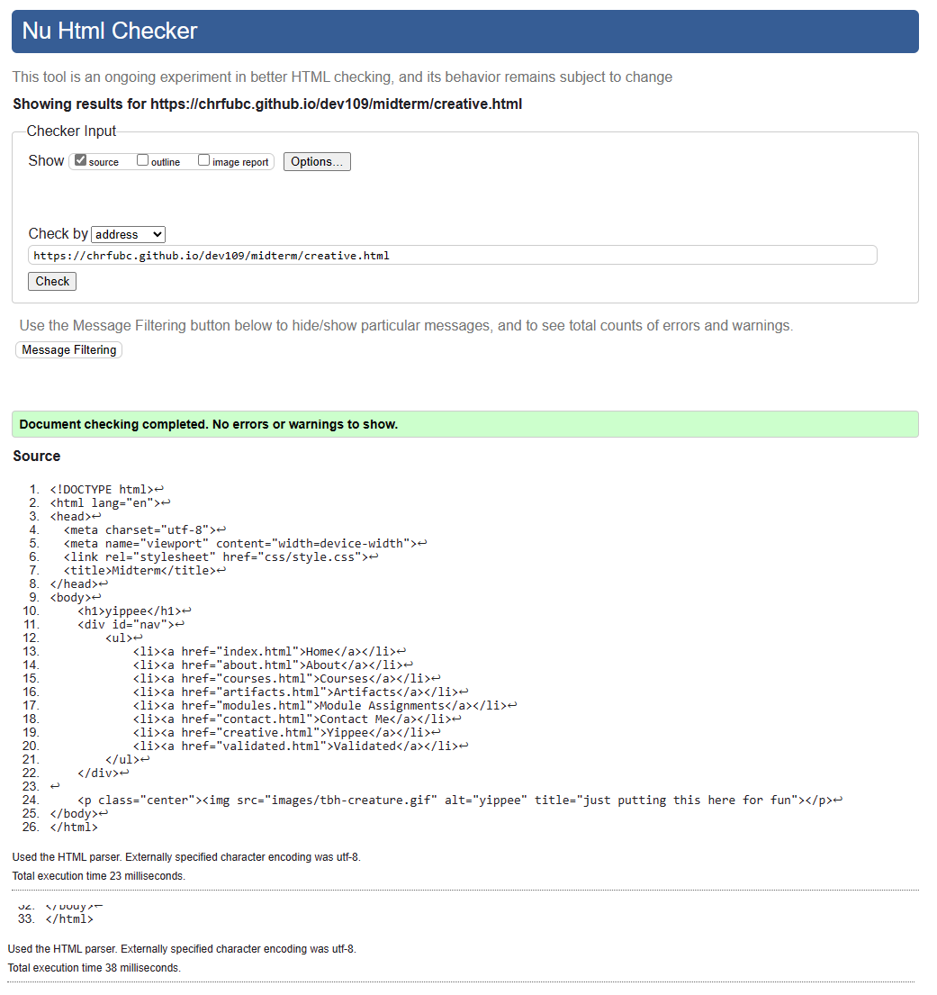 yippee HTML validation